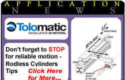 Don’t forget to STOP for reliable motion – Rodless Cylinder Tips tolomatic app1