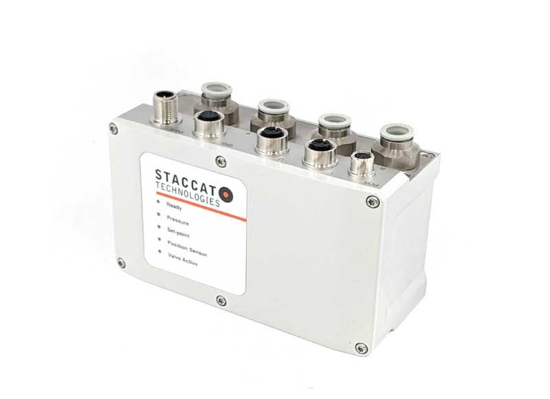 Pneumatic positioning with pulse sensors Staccato Technologies