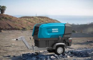 Atlas Copco unveils its first battery-driven portable screw compressor Atlas Copco unveils its first battery-driven portable screw compressor